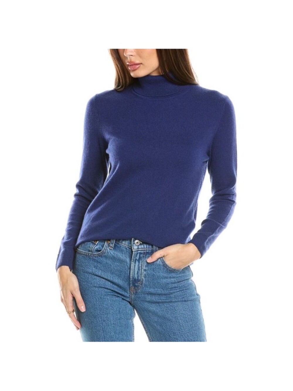 Malo Optimum Womens Wool & Cashmere Blend Blue Turtleneck Sweater Medium NEW
